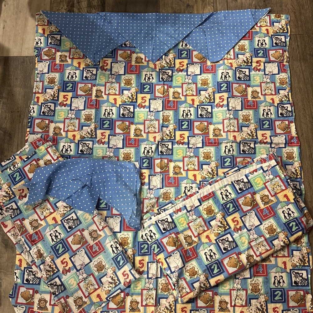 Two by Two Animals Noah's Ark  4 Curtains 42 x 47 Patty Reed Counting Fabric